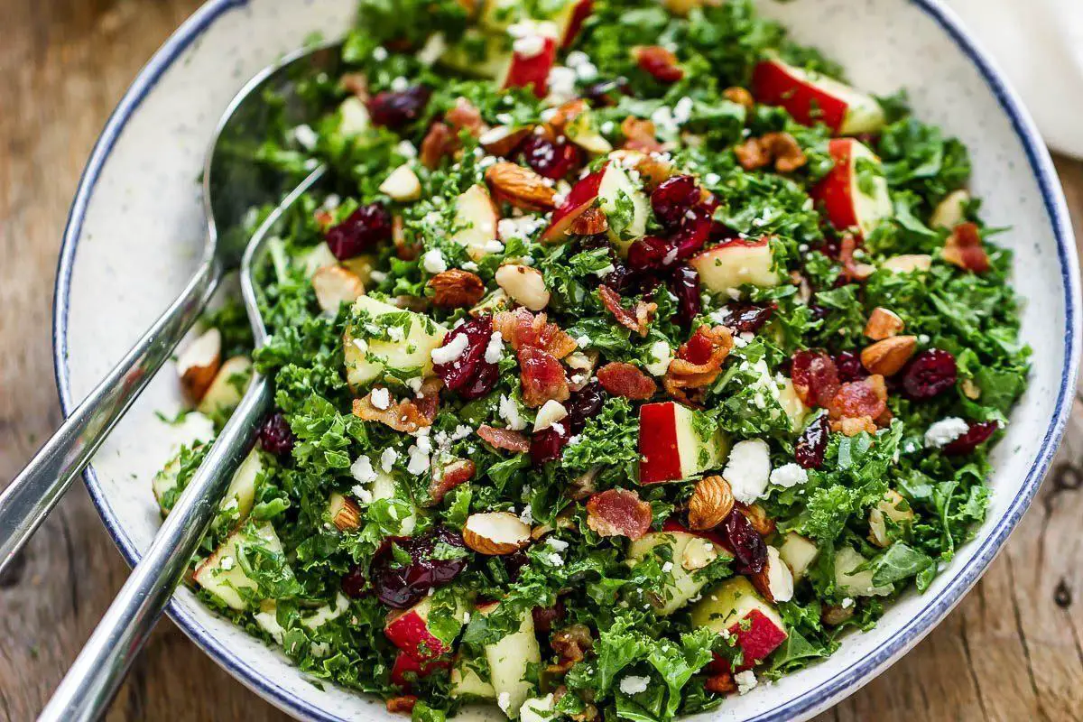 Apple Cranberry Bacon Kale Salad Recipe – Healthy Kale Salad Recipe — Eatwell101