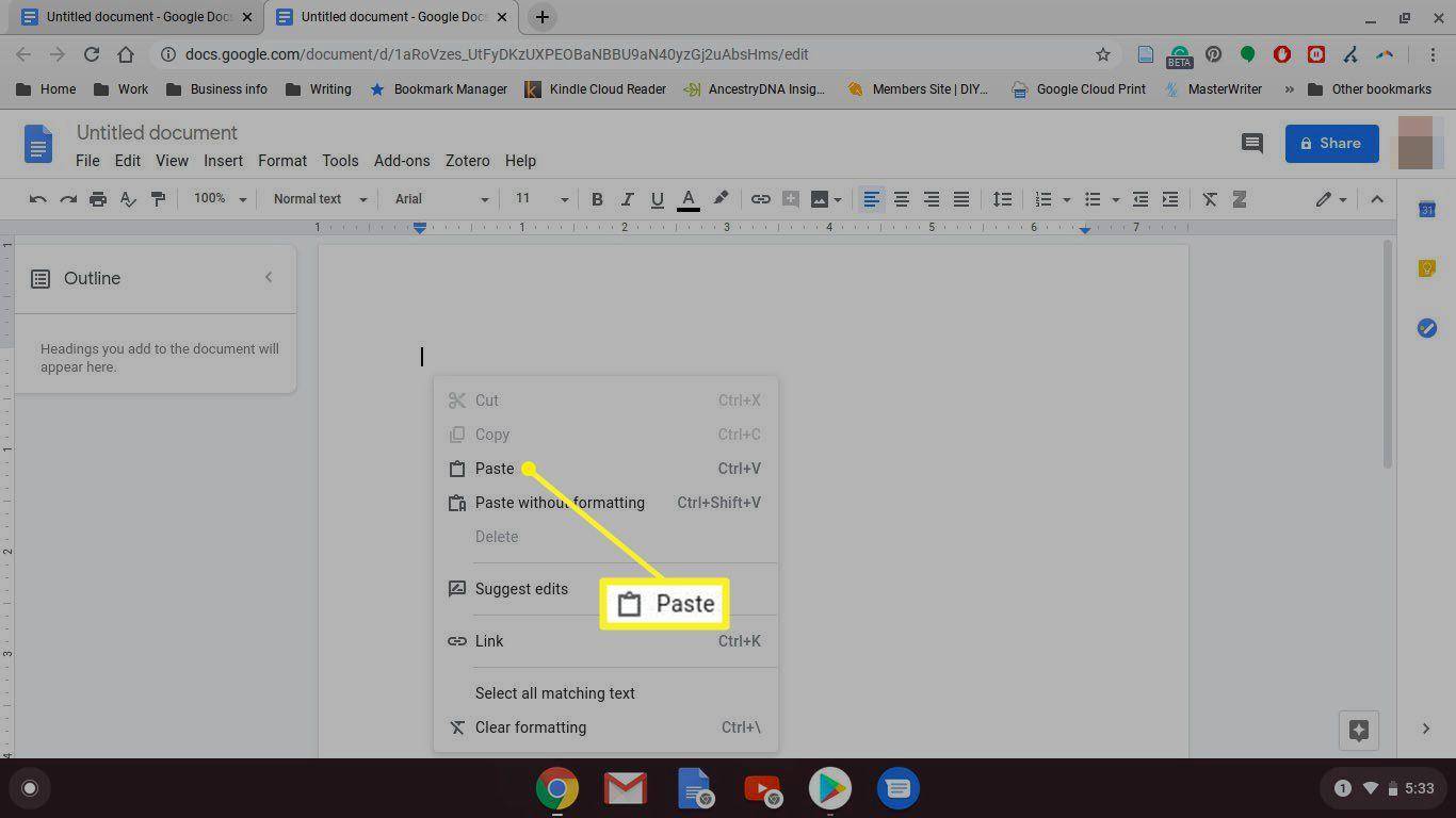 how to copy and paste on chromebook