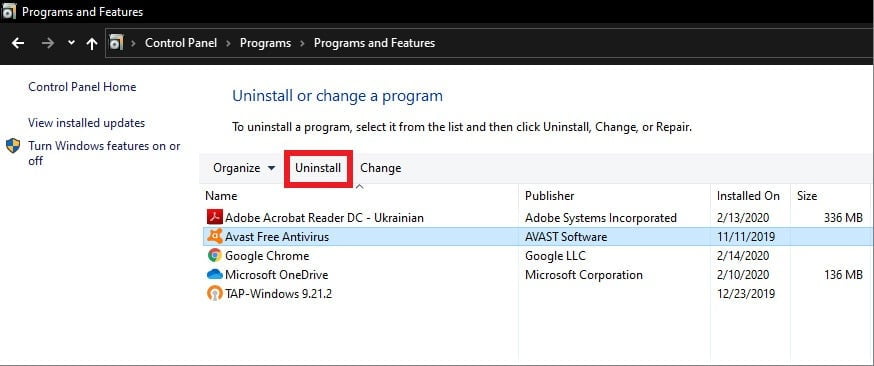 How to uninstall Avast antivirus 