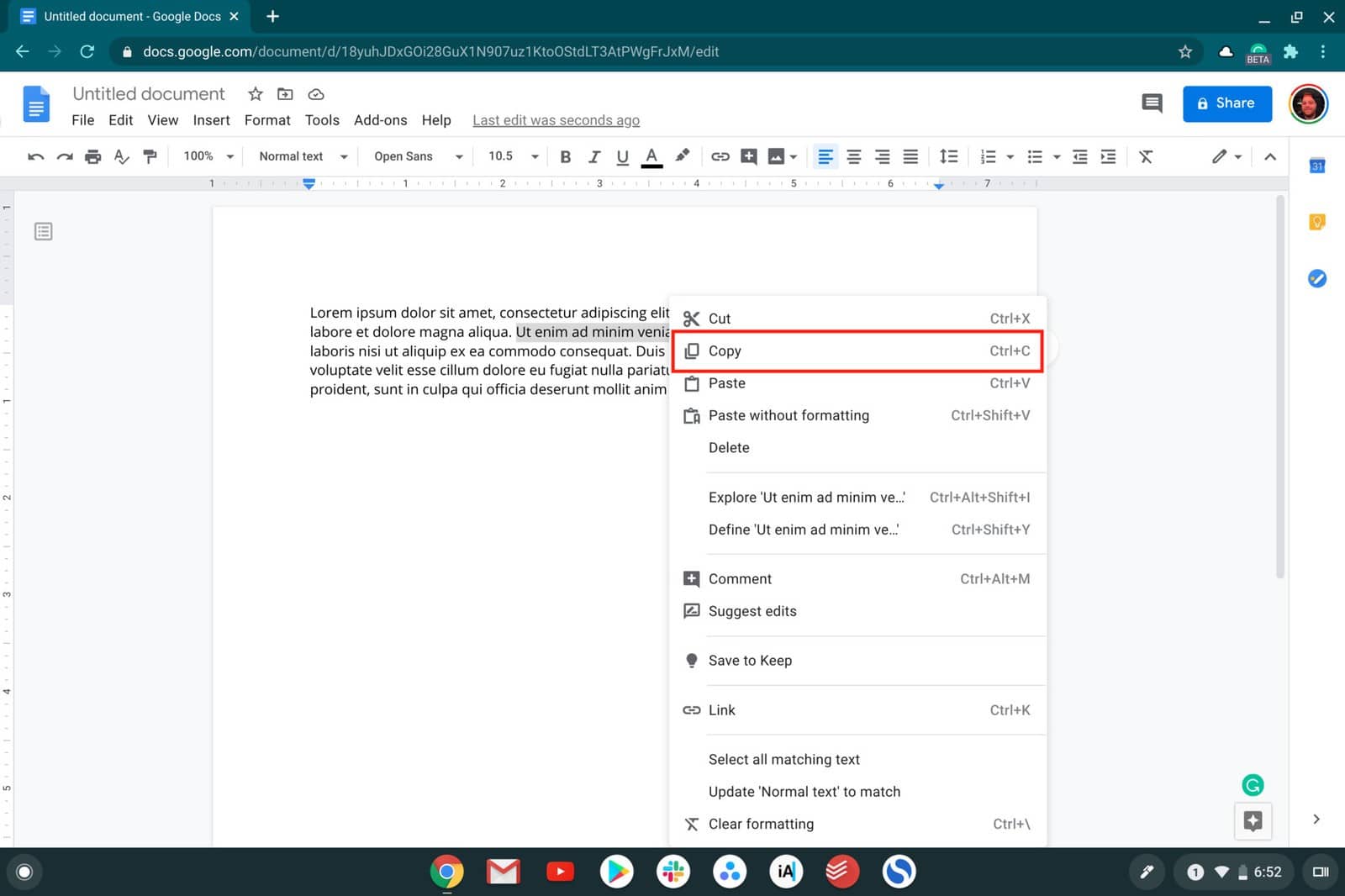 how to copy and paste on chromebook