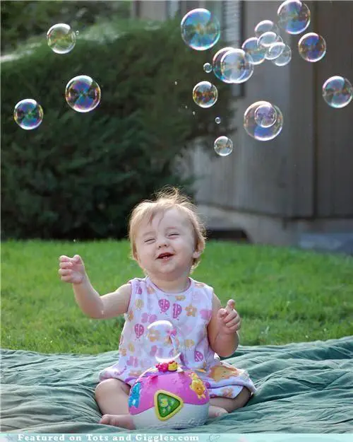 blowing bubbles, birth to eight, emotional | Bubble fun, Funny babies, Twins 1st birthdays