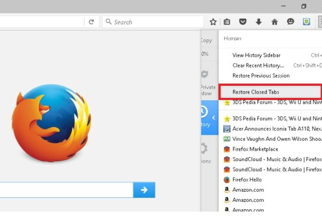 how to reopen closed tab