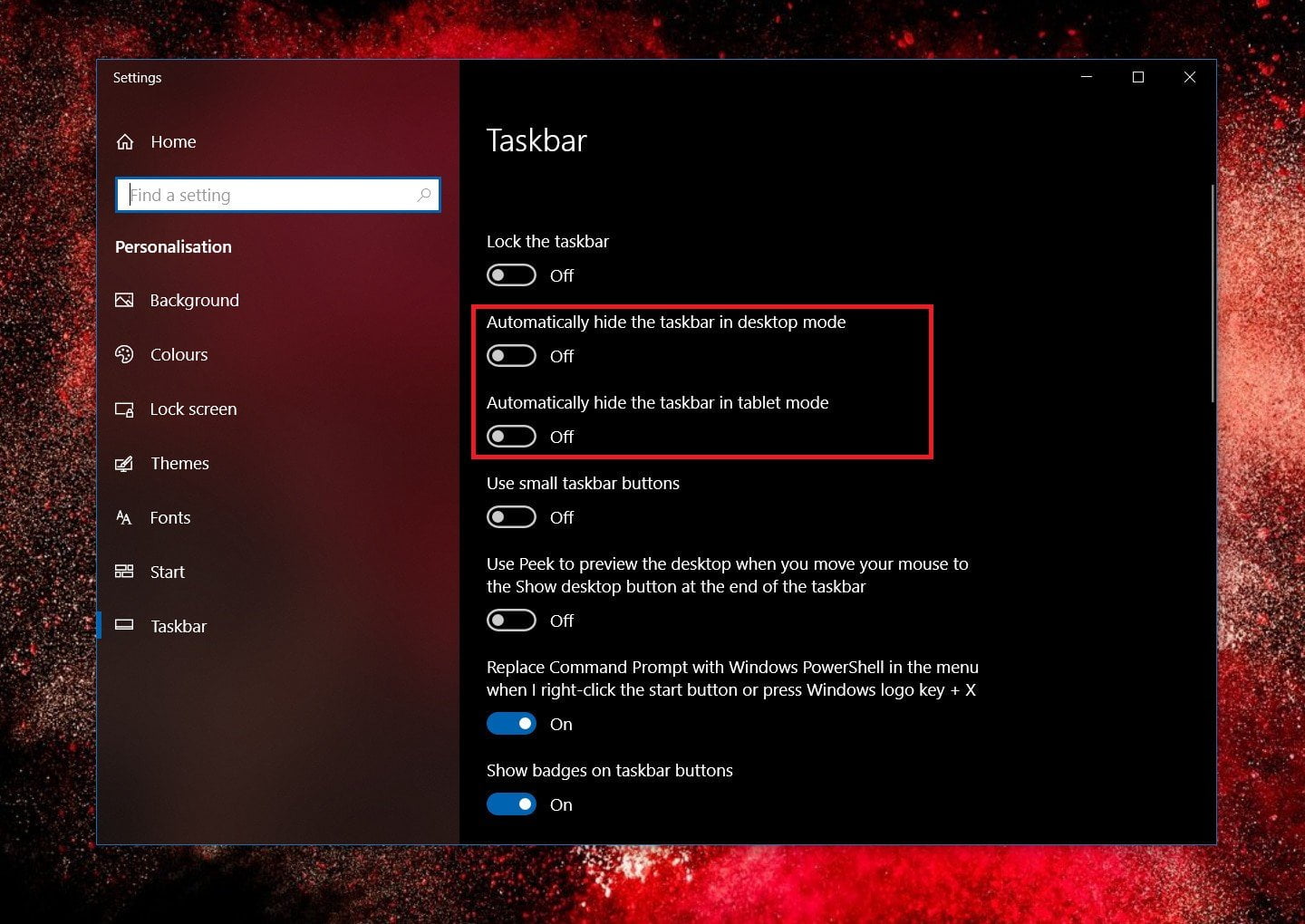 how to move taskbar