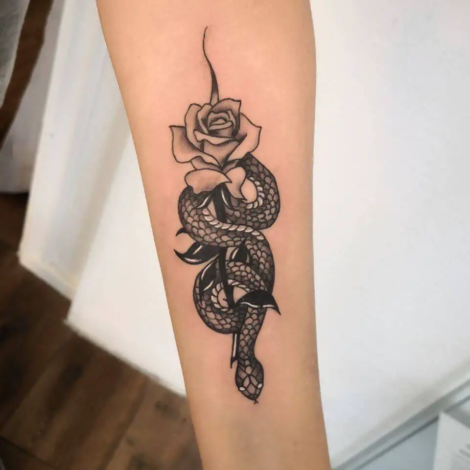 traditional rose tattoo