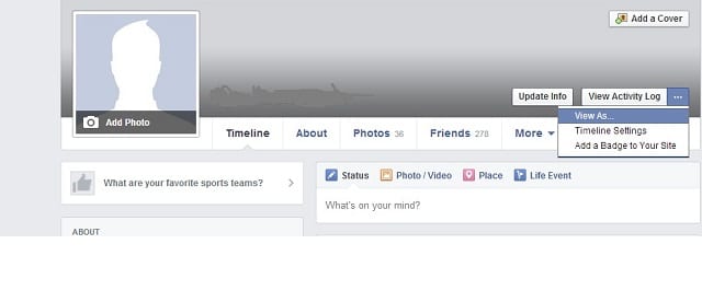 how to view your facebook profile as someone else