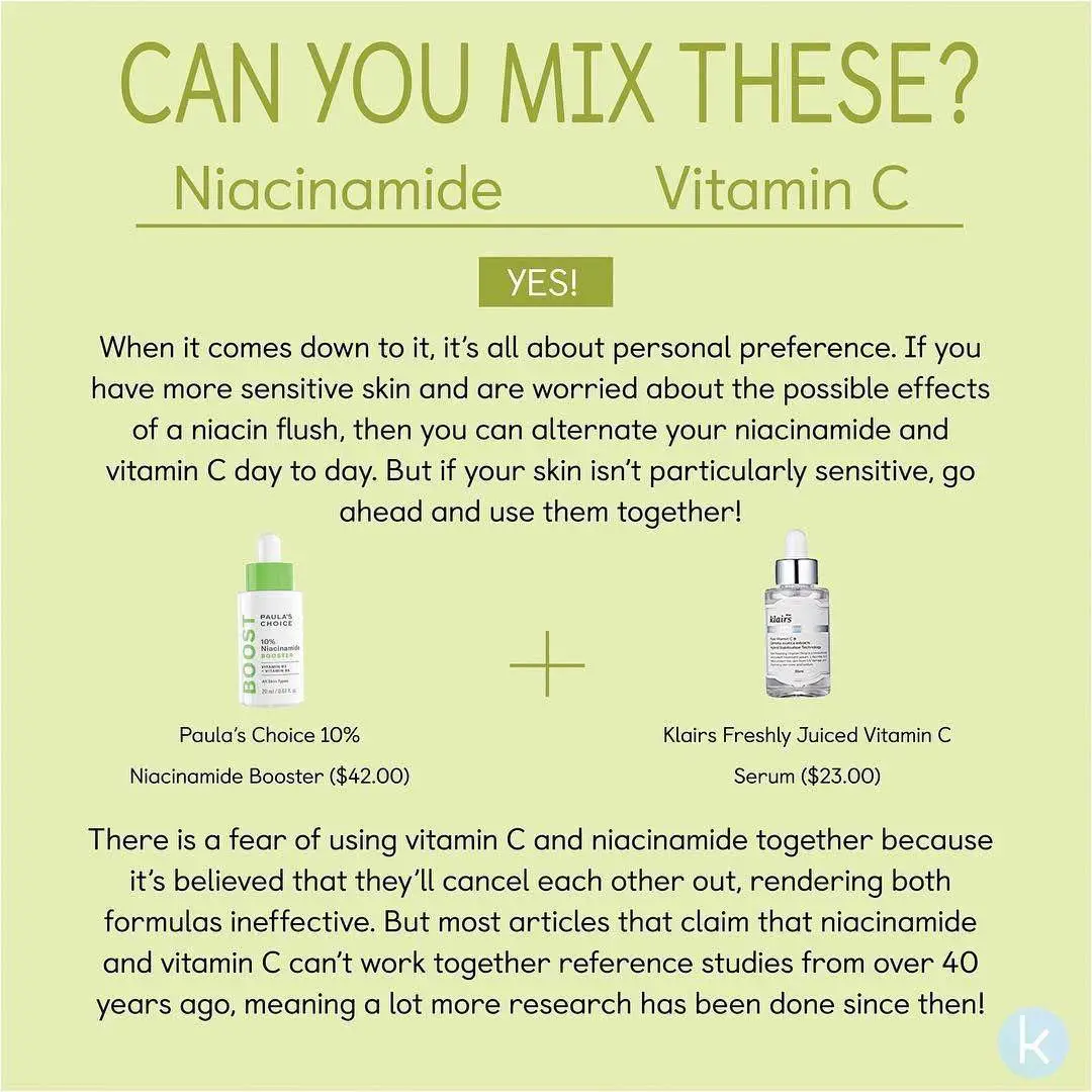 niacinamide and vitamin C