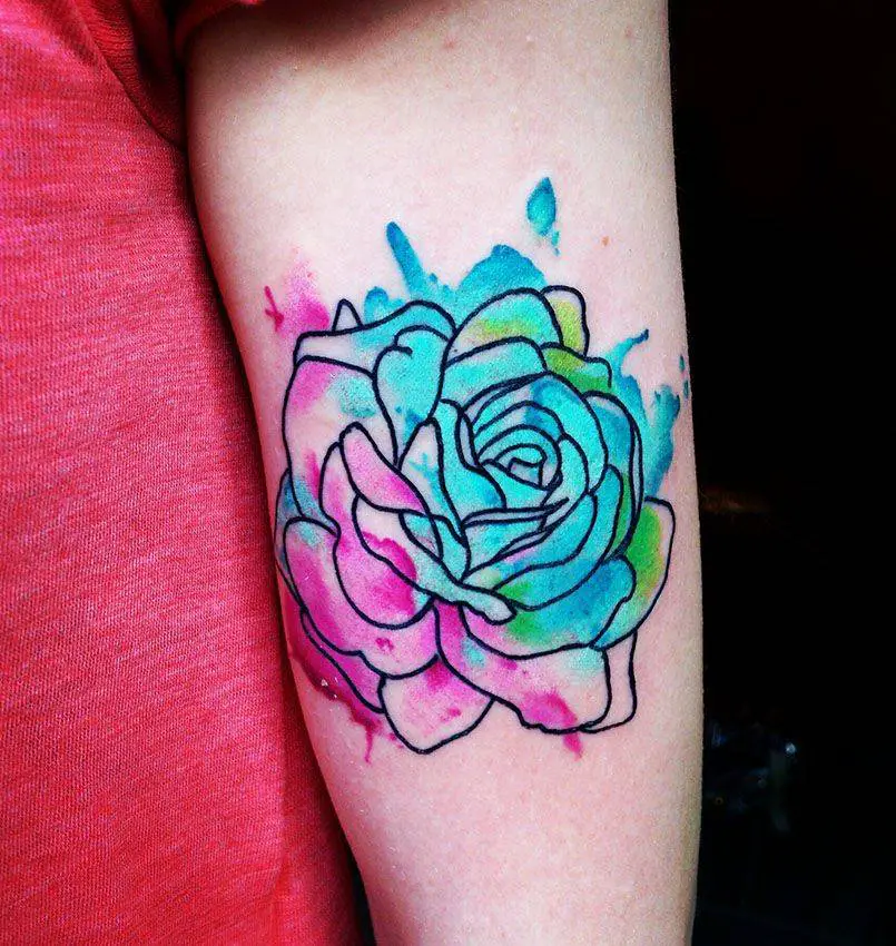 traditional rose tattoo