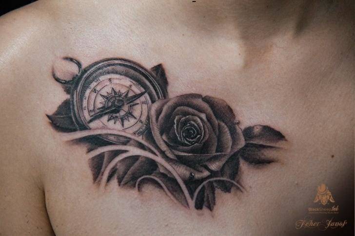 traditional rose tattoo