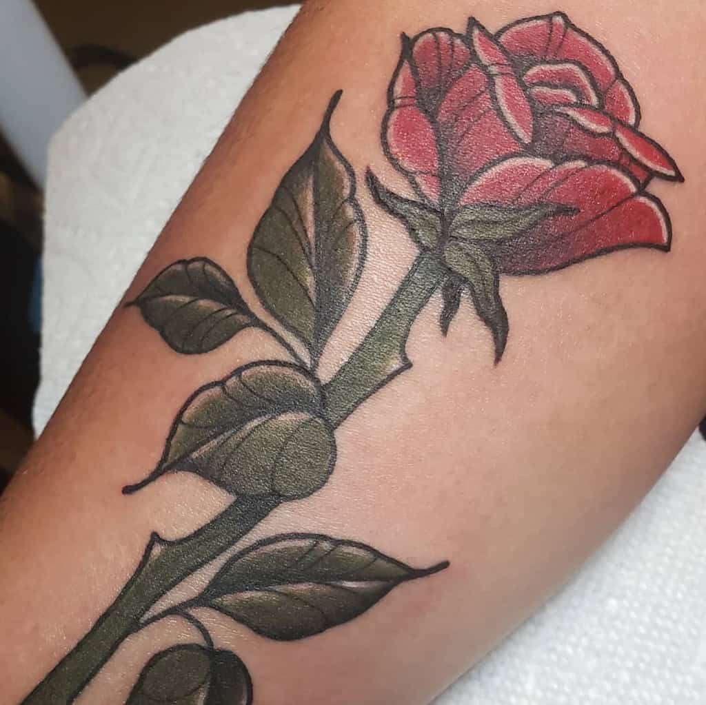 traditional rose tattoo