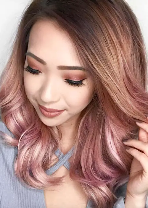 rose gold hair color