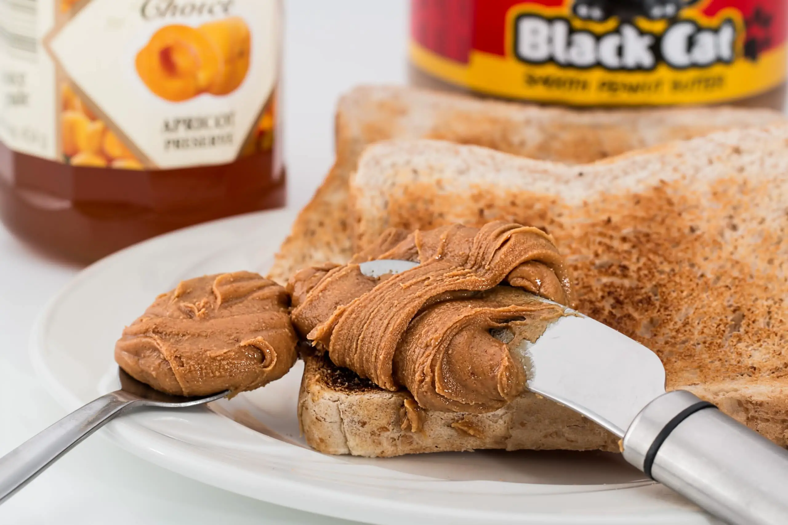 peanut butter, toast, jam