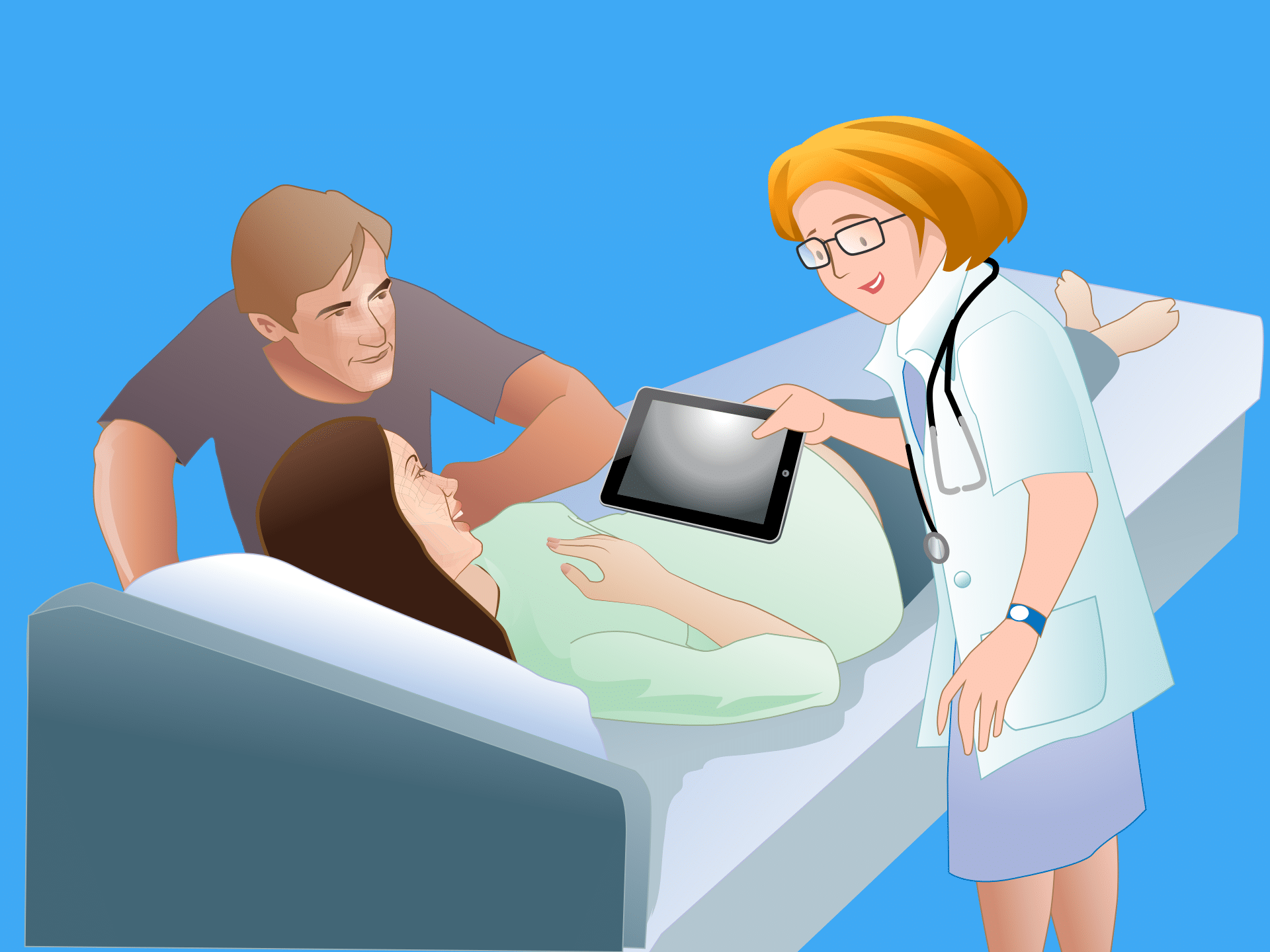 doctor, sonography, ipad