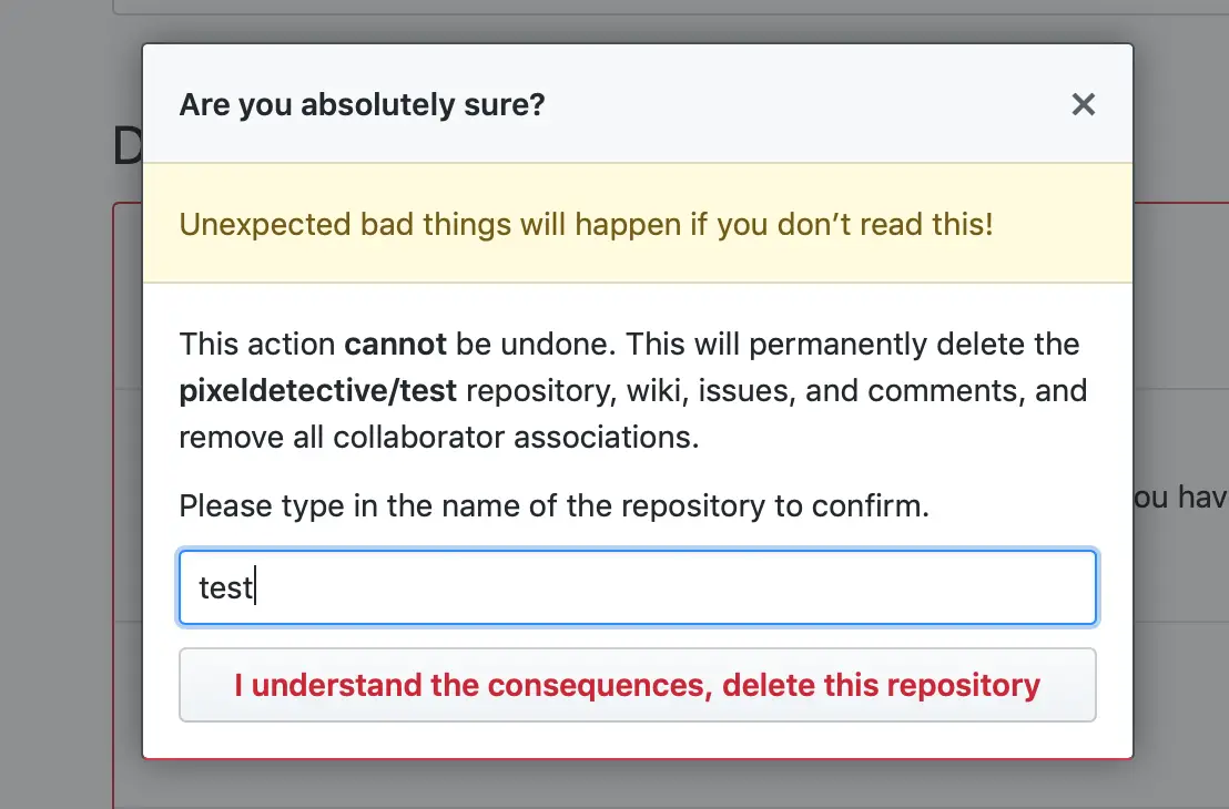 how to delete the repository in GitHub