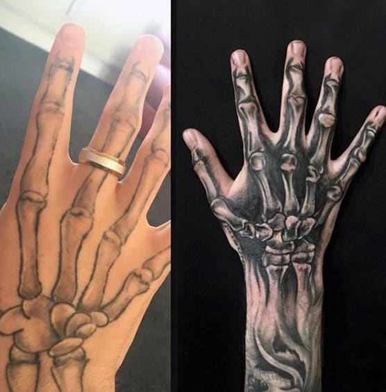 Skull hand tattoo