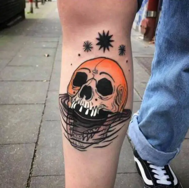 Skull hand tattoo