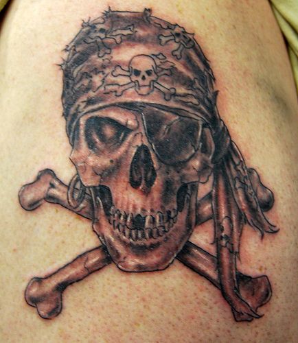 Skull hand tattoo