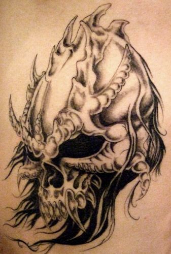 Skull hand tattoo