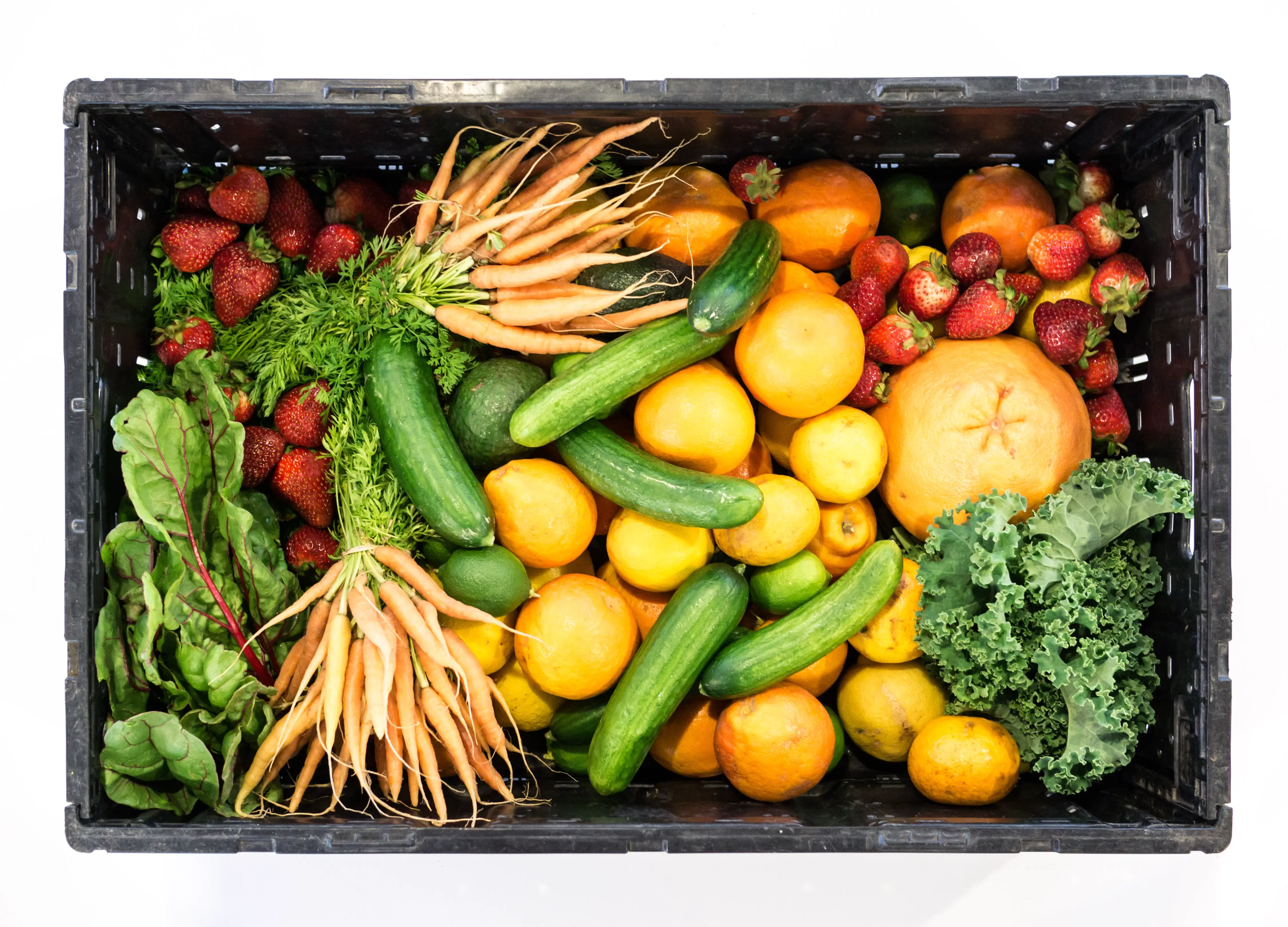 fruit, vegetables, box