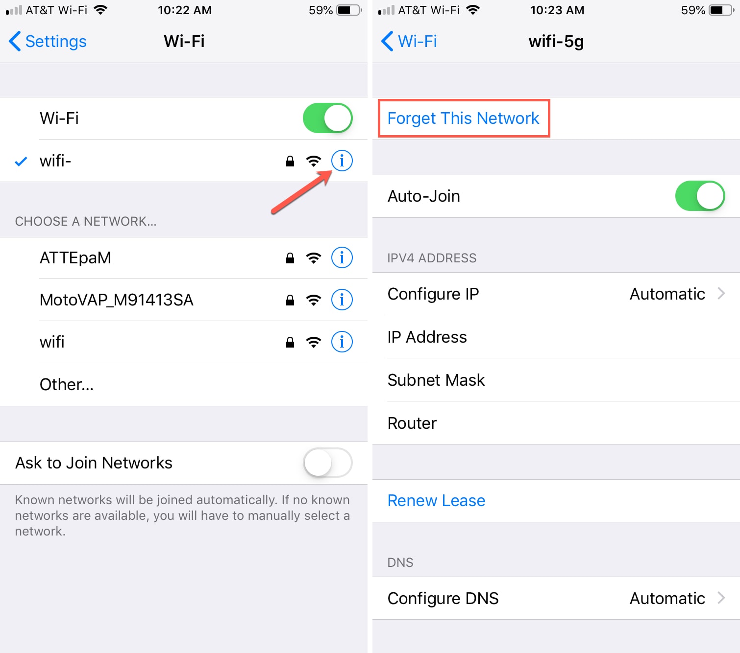 how to forget a wi-fi network on Mac