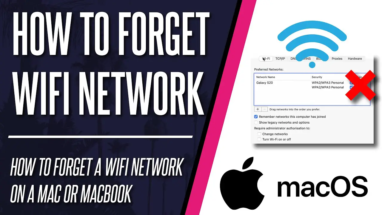 how to forget a wi-fi network on Mac
