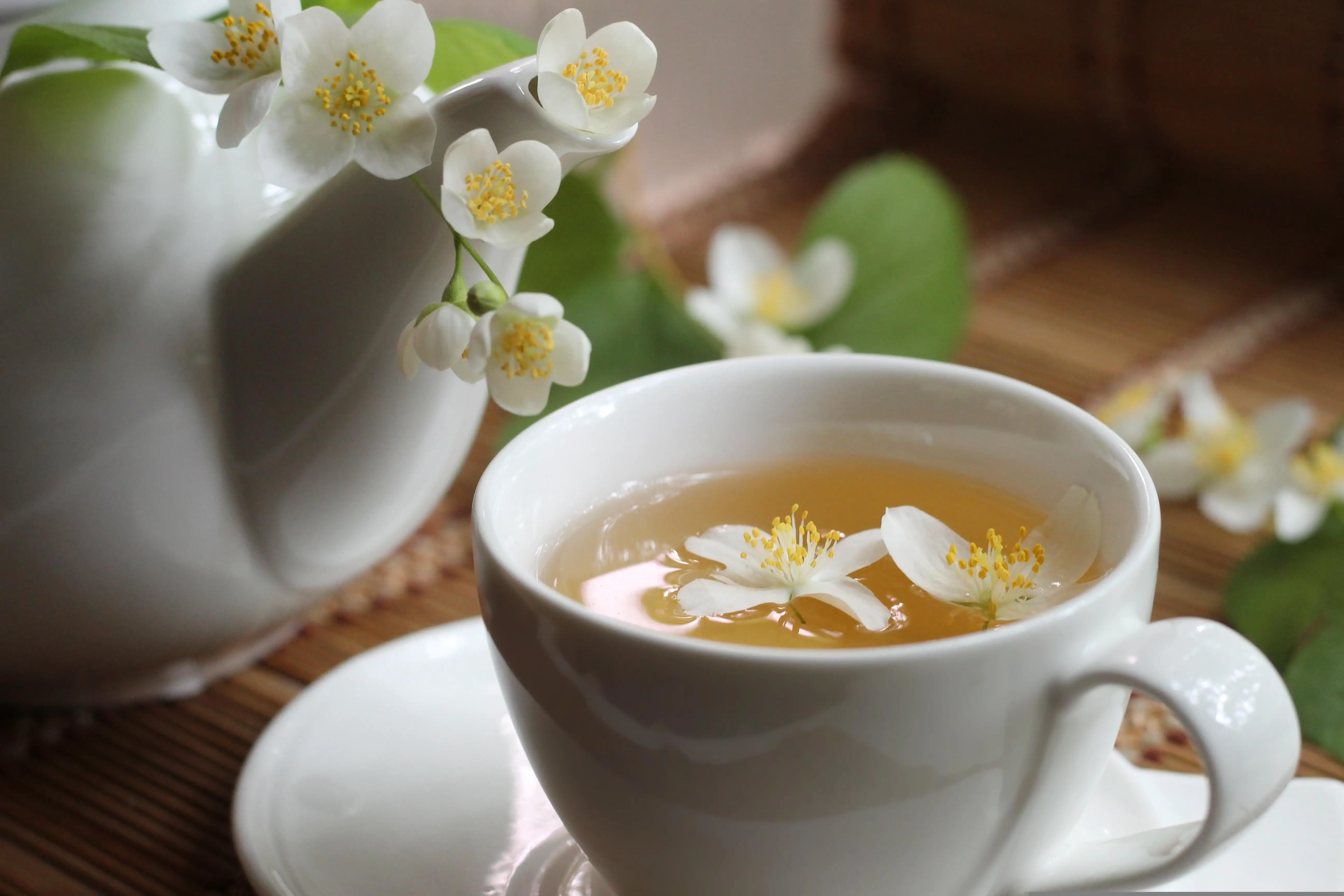 tea, cup, jasmine
