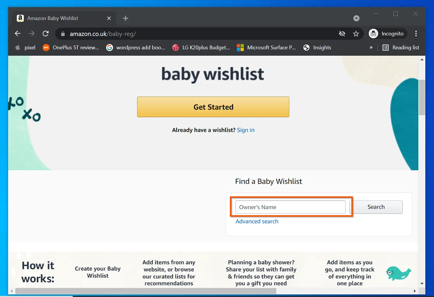 how to create a second Amazon baby registry