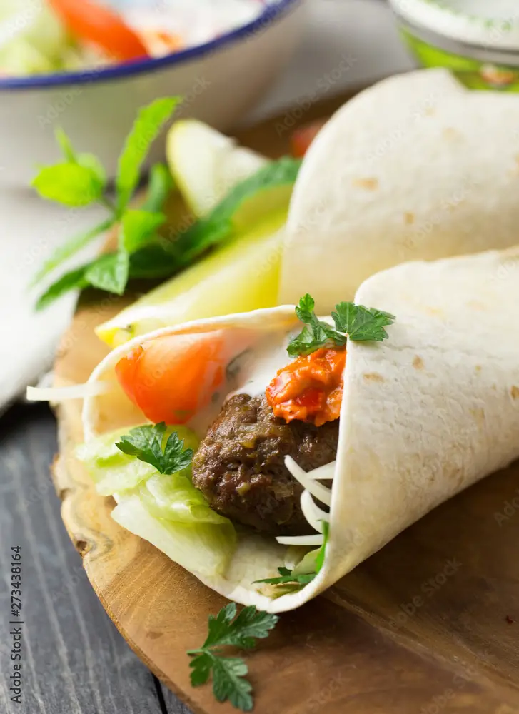 Lamb kofta wraps